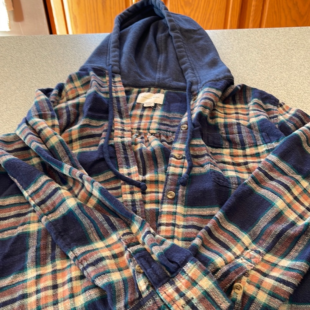 American Eagle Flannel with a hood